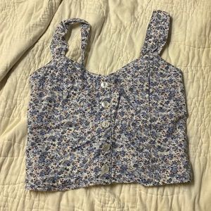 Abercrombie and Fitch Pleated Wide Strap Button Through Cami